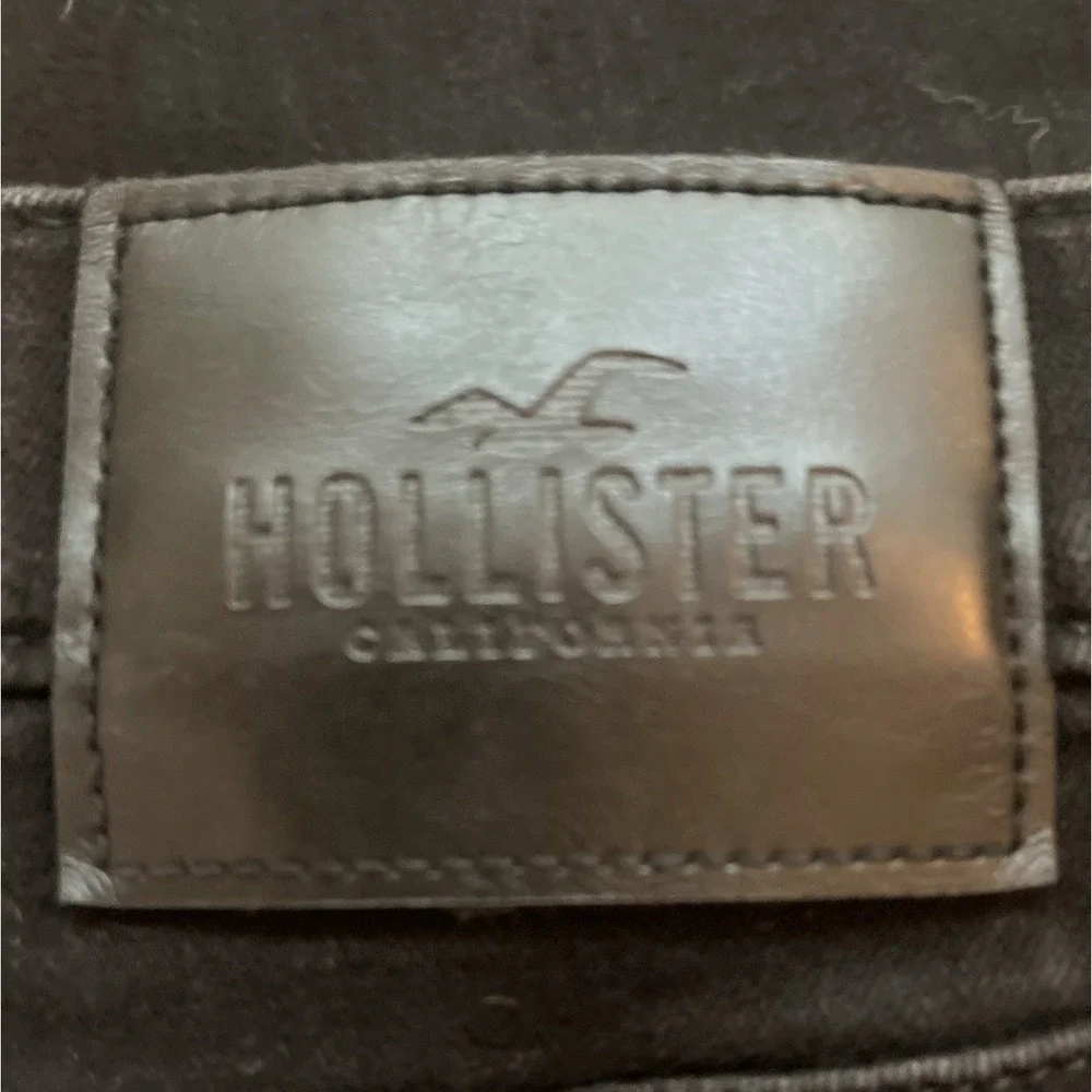 Hollister Denim Jeans Black Skinny Men's 29x30 Distressed Knee Holes Zip